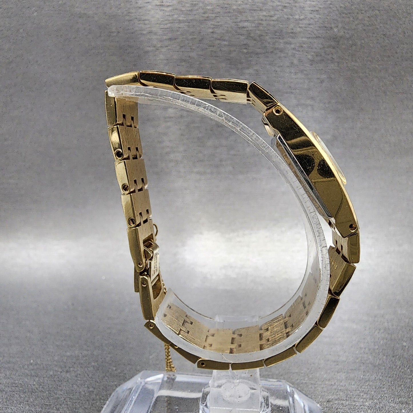 Seiko Watch Women 16mm Gold Dial Gold Tone Manual Rectangle 113399 Runs8