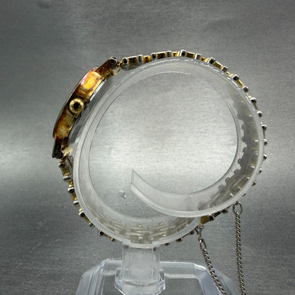 Seiko Watch Women 25mm White Dial Gold Tone Round 5421-0090 New Battery VTG 36