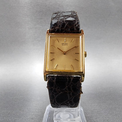 Seiko Tank Watch Women 19mm Gold Dial Gold Tone Rectangle 2C205820 New Battery5