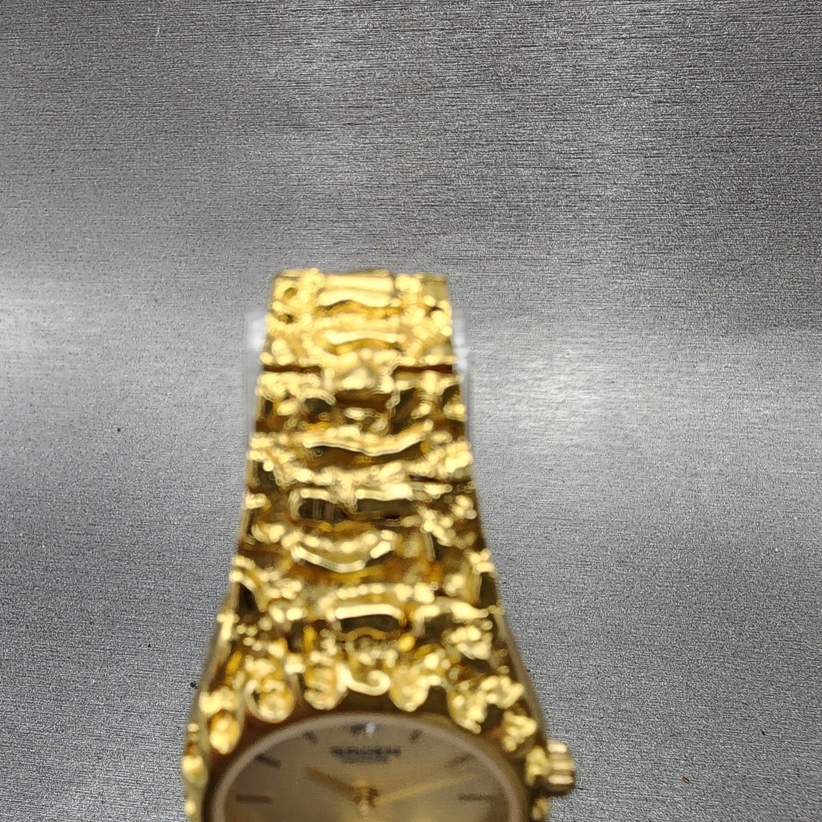 Gruen Watch Women 25mm Champagne Dial Gold Nugget Case Tone New Battery VTG5