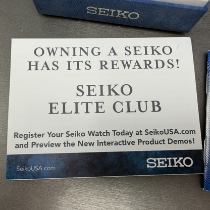 Seiko Presentation Watch Box Case Blue Cardboard W/Manuals Pillow P56