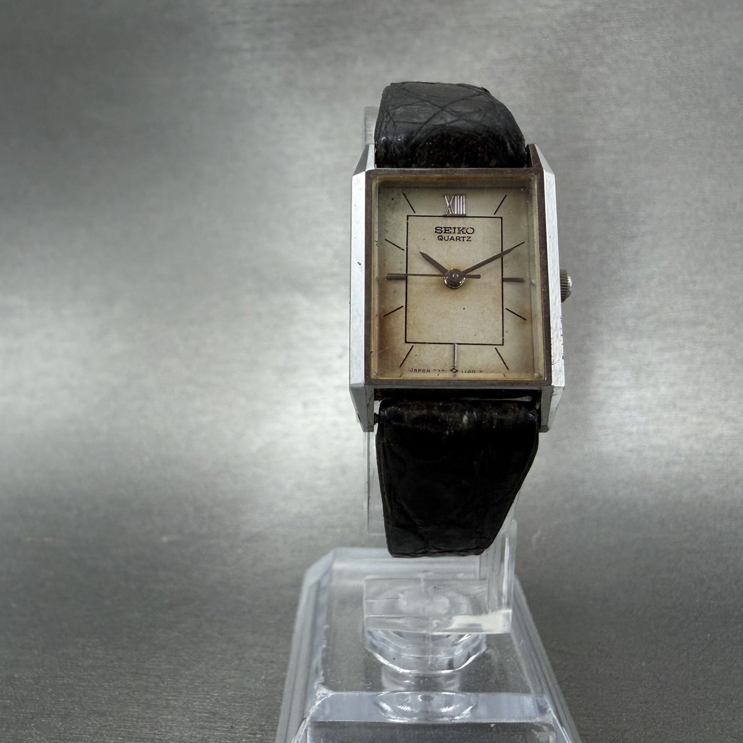 Seiko Tank Watch Women 18mm Silver Dial Silver Tone 7321-5650 New Battery5