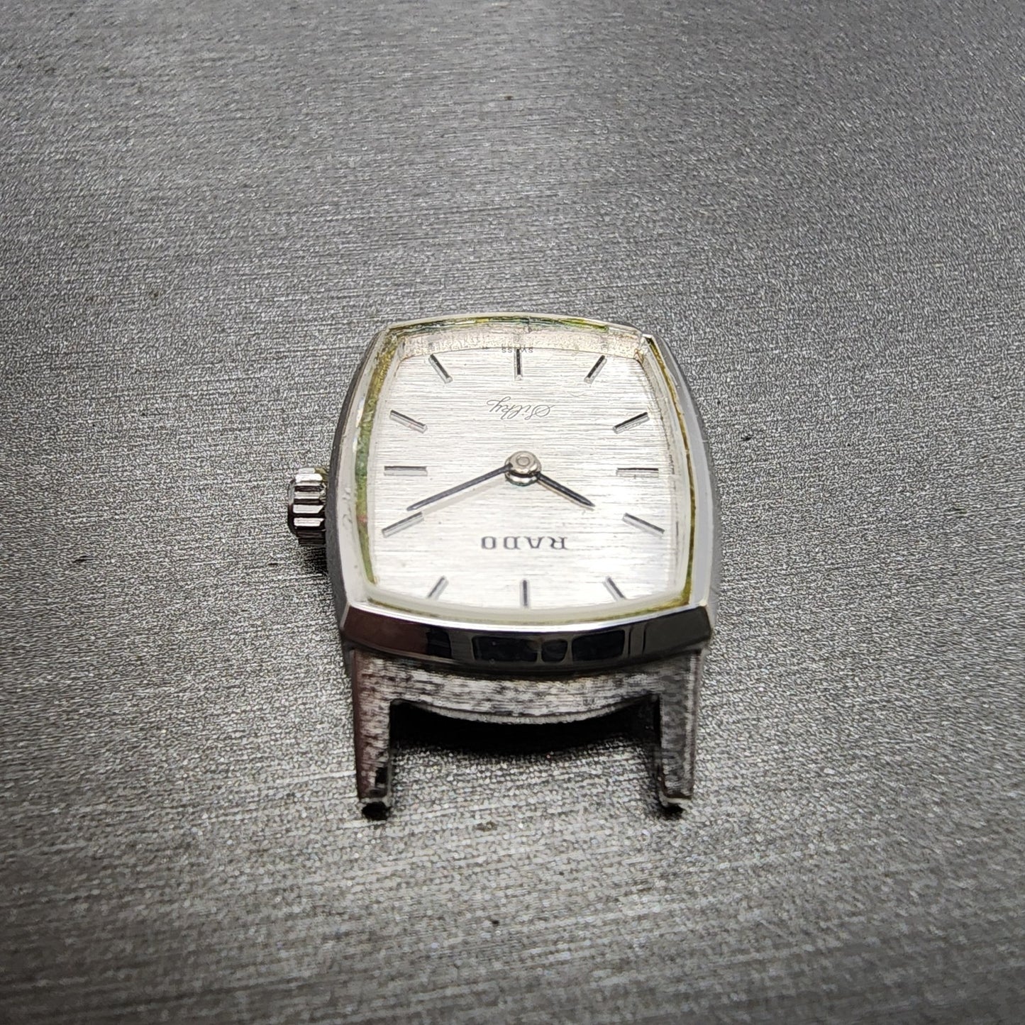 Rado Silky Tank Watch Women 18mm Silver Dial Steel Rectangle Manual Wind PARTS5