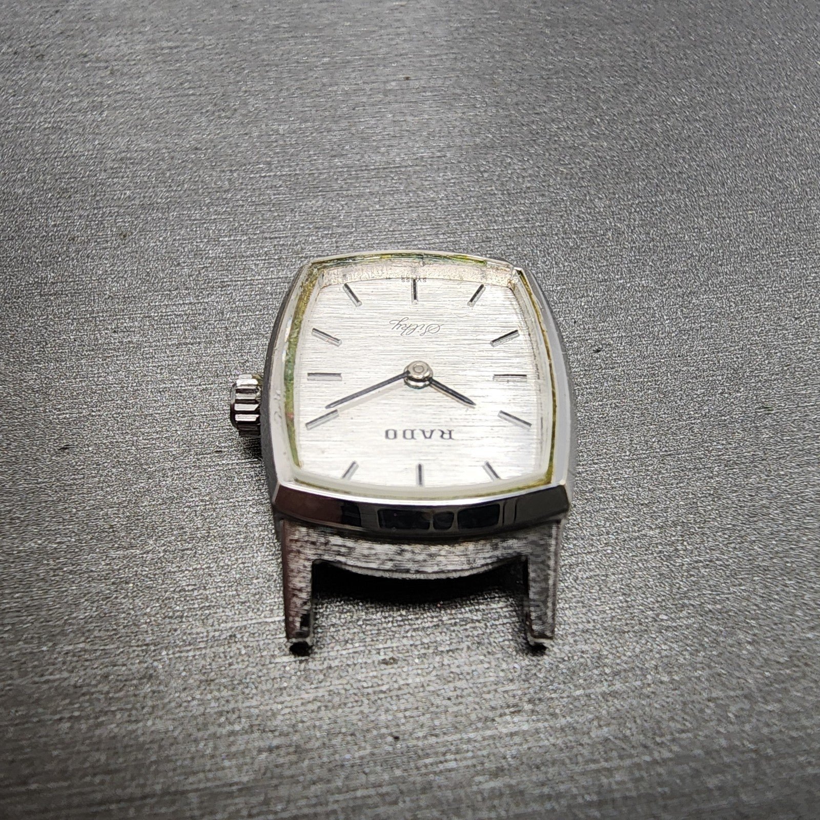 Rado Silky Tank Watch Women 18mm Silver Dial Steel Rectangle Manual Wind PARTS5
