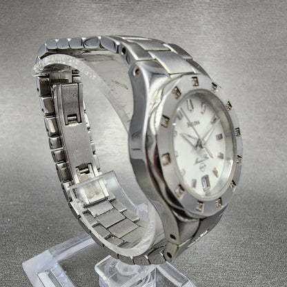 Bulova Marinestar Watch Women 25mm MOP Dial Stainless Steel Date Round New Batt3