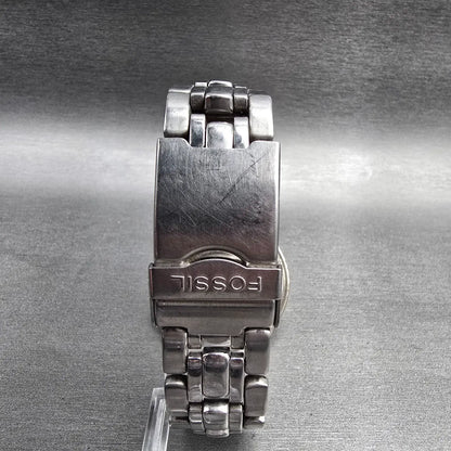 Fossil Blue Dive Watch Men 39mm Blue Dial Silver Tone Daydate BQ-9031 New Batt7