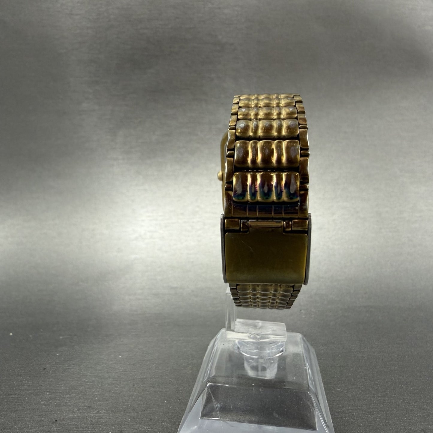 Seiko Tank Watch Men 26mm Champagne Dial Gold Tone Rectangle V701-5J00 PARTS8