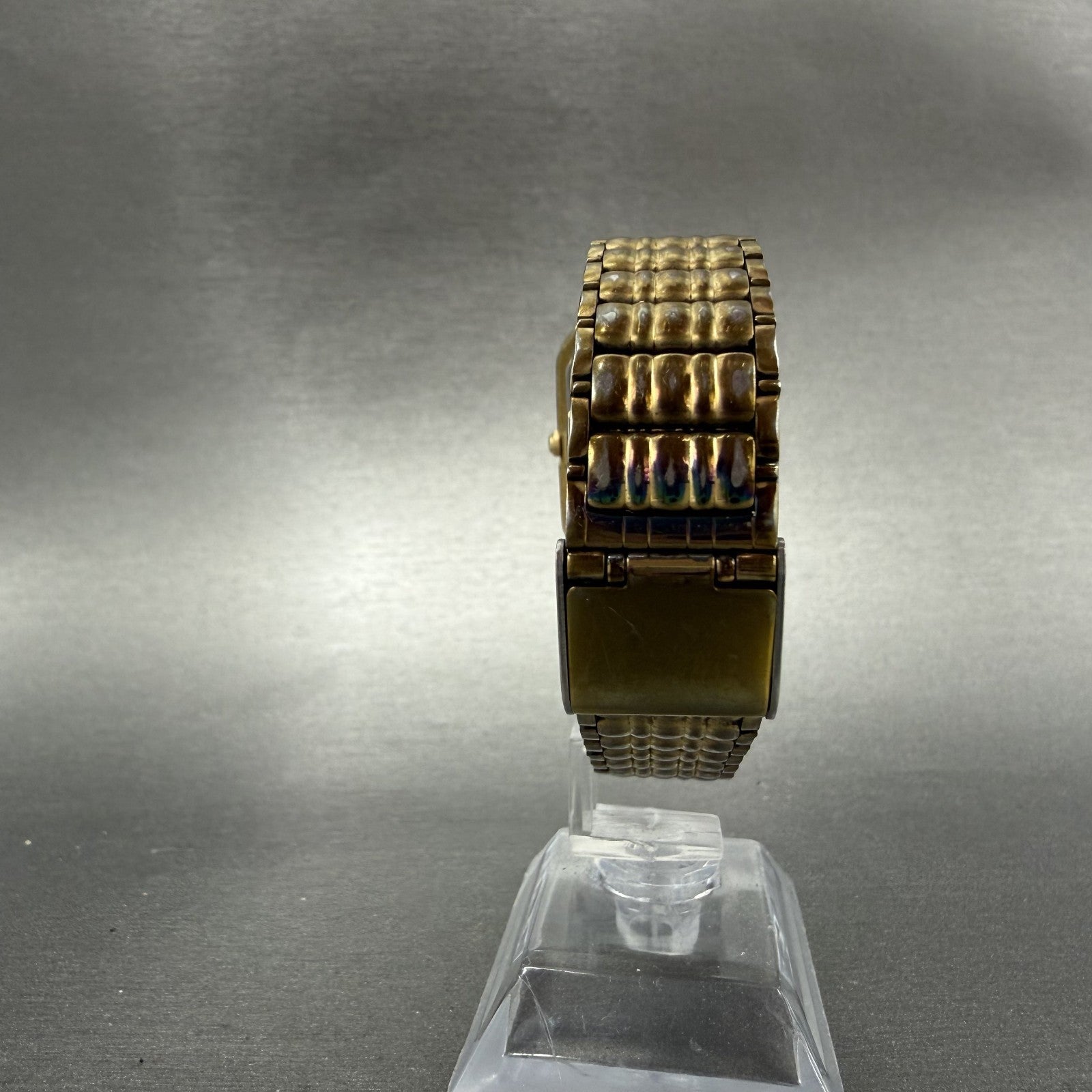 Seiko Tank Watch Men 26mm Champagne Dial Gold Tone Rectangle V701-5J00 PARTS8
