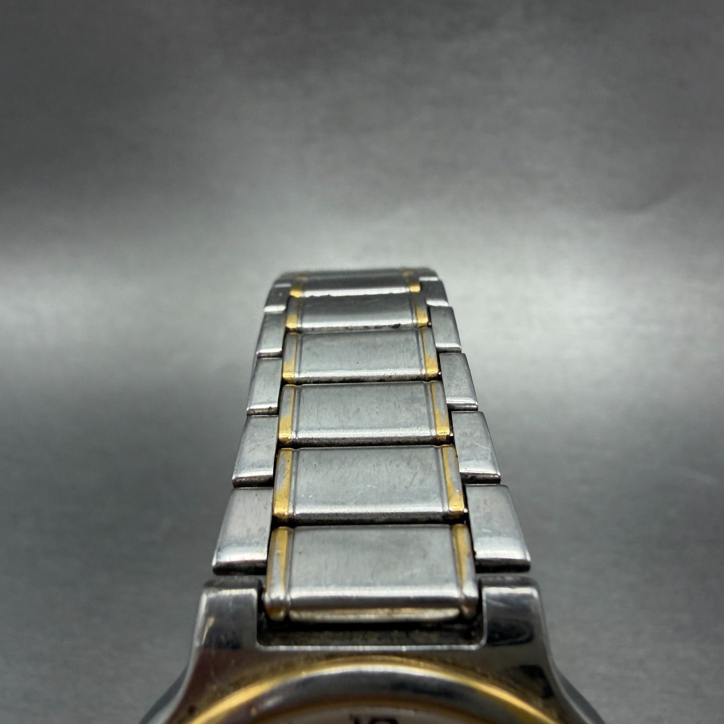 Seiko Spirit Watch Men 34mm White Dial Two Tone Round 7n01-6a70 New Battery VTG4