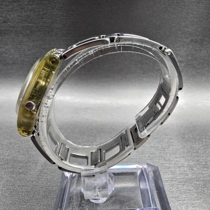 Swatch Silver Cobbles Watch Women 25mm Silver Dial Clear Case LM119 New Battery6