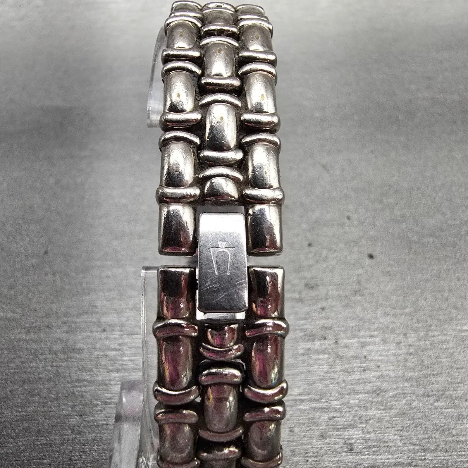 Bulova Watch Women 14mm Silver Dial Silver Tone Rectangle New Battery 96L80 VTG7
