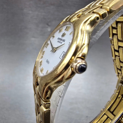 Raymond Weil Fidelio Watch Women 25mm White Dial Gold Plated Date 9962 New Batt2