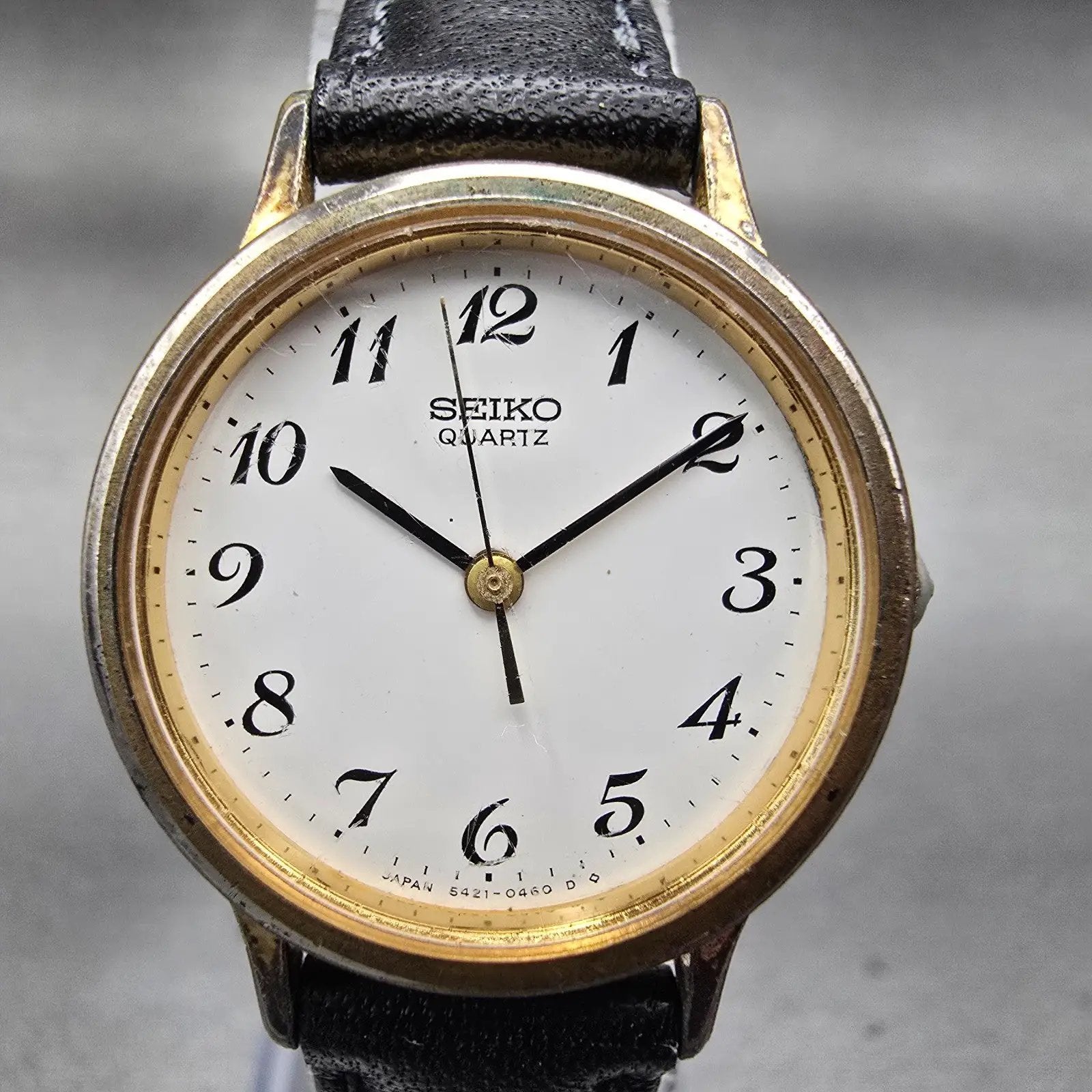Seiko Watch Women 25mm White Dial Gold Tone Round 5421-0090 New Battery Vintage1