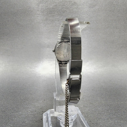 Seiko Watch Women 16mm White Dial Silver Tone Round 54200029 New Battery VTG7