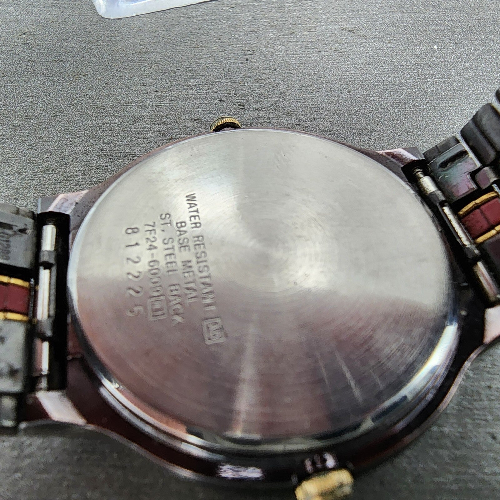 Seiko Watch Men 34mm Black Dial Black Tone Daydate 7f246009 PARTS10