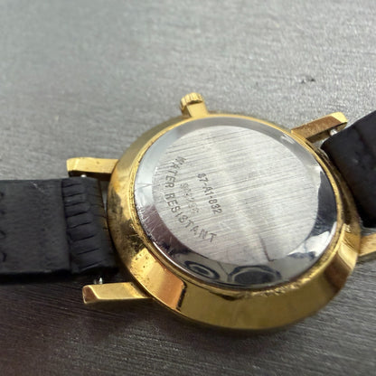 Movado Museum Watch Women 25mm Black Dial Gold Tone Round 87.A1.832 New BatteryK9