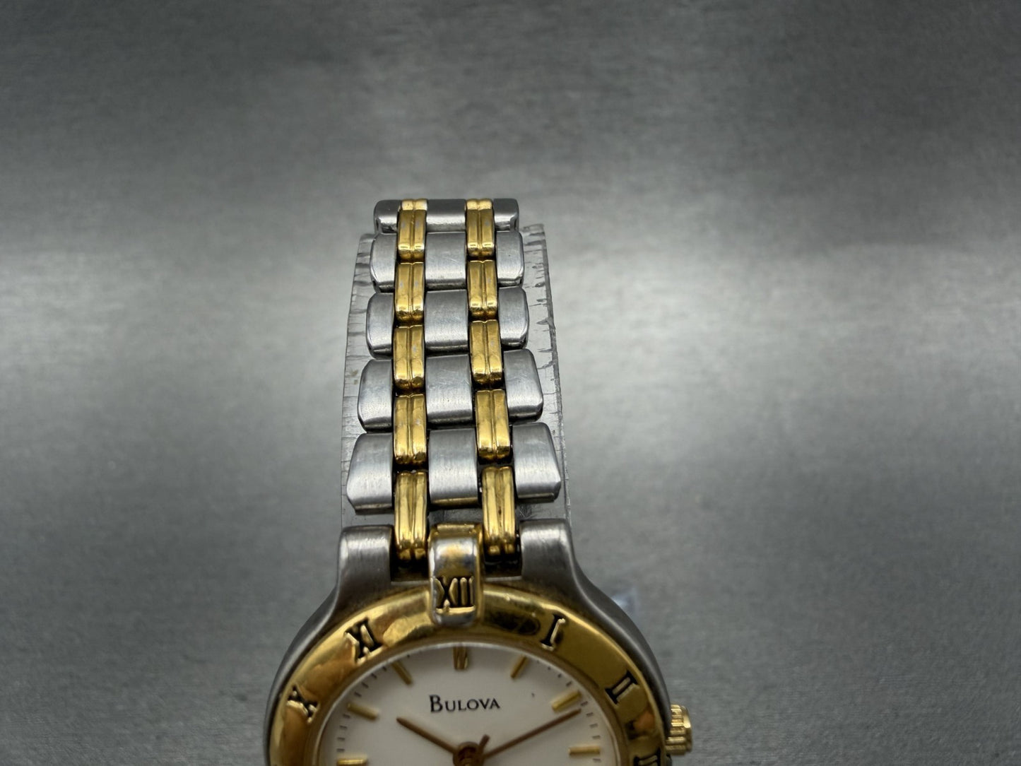 Bulova Watch Women 24mm Cream Dial Two Tone Round Bracelet 98L61 New Battery BGH4
