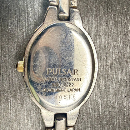 Seiko Pulsar Watch Women 18mm MOP Dial Silver Tone Gemmed 1N00-X222 New Battery10