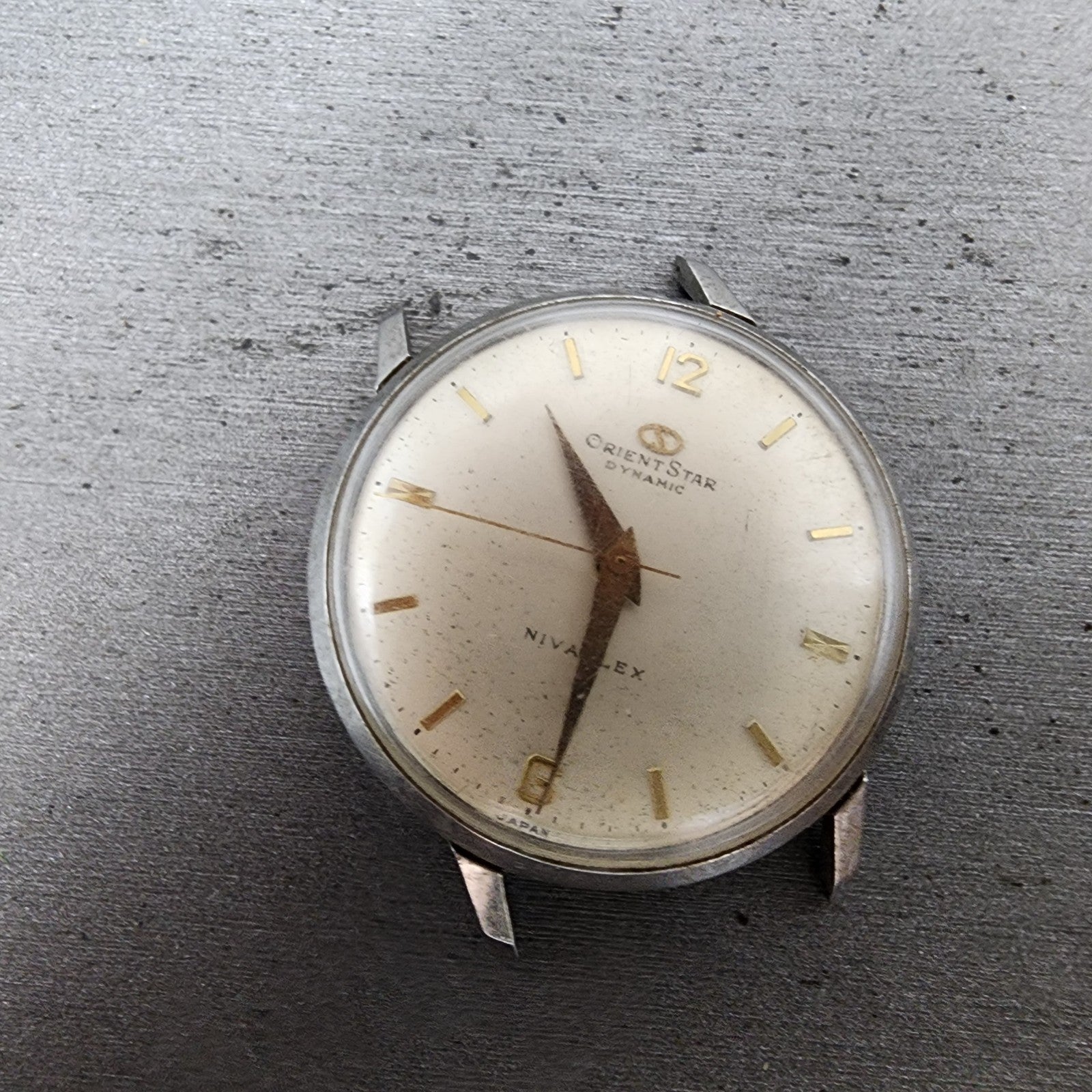 Orient Star Dynamic Watch Men 32mm White Dial Silver Tone Manual Wind VTG PARTS0