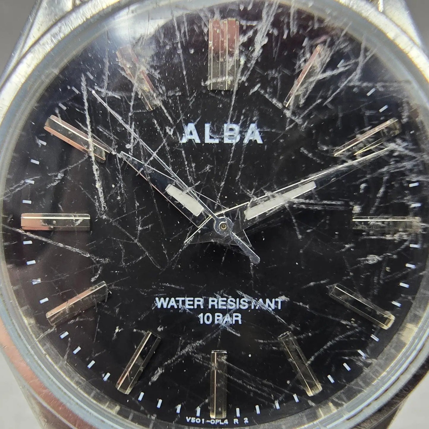 Seiko Alba Watch Men 33mm Black Dial Silver Tone Round V501-0EN0 New Battery1