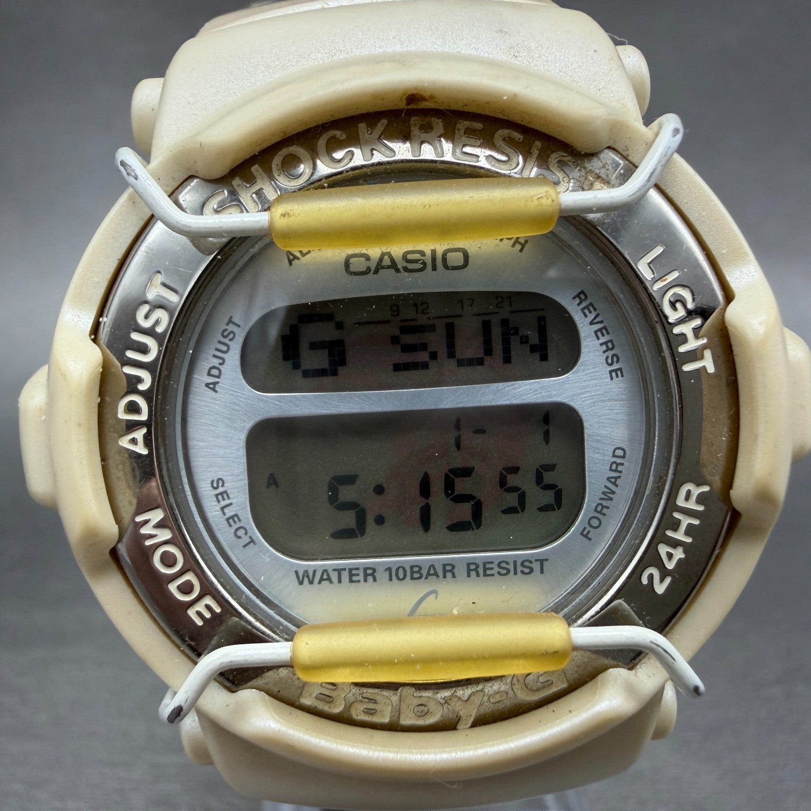 Casio Baby-G BG-1098 Watch Women 43mm Digital White Alarm Chrono New Battery ABC0