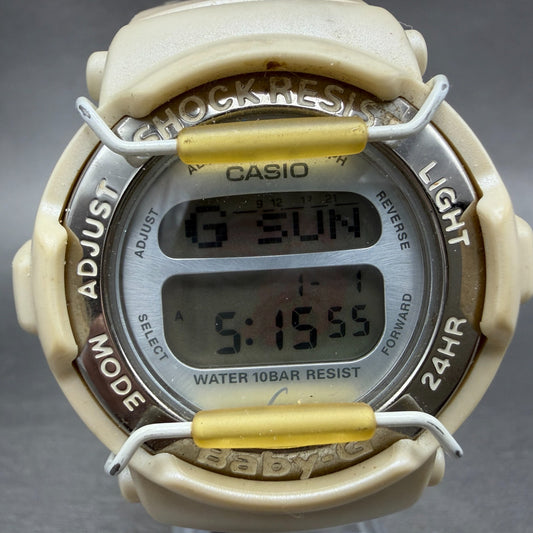 Casio Baby-G BG-1098 Watch Women 43mm Digital White Alarm Chrono New Battery ABC0