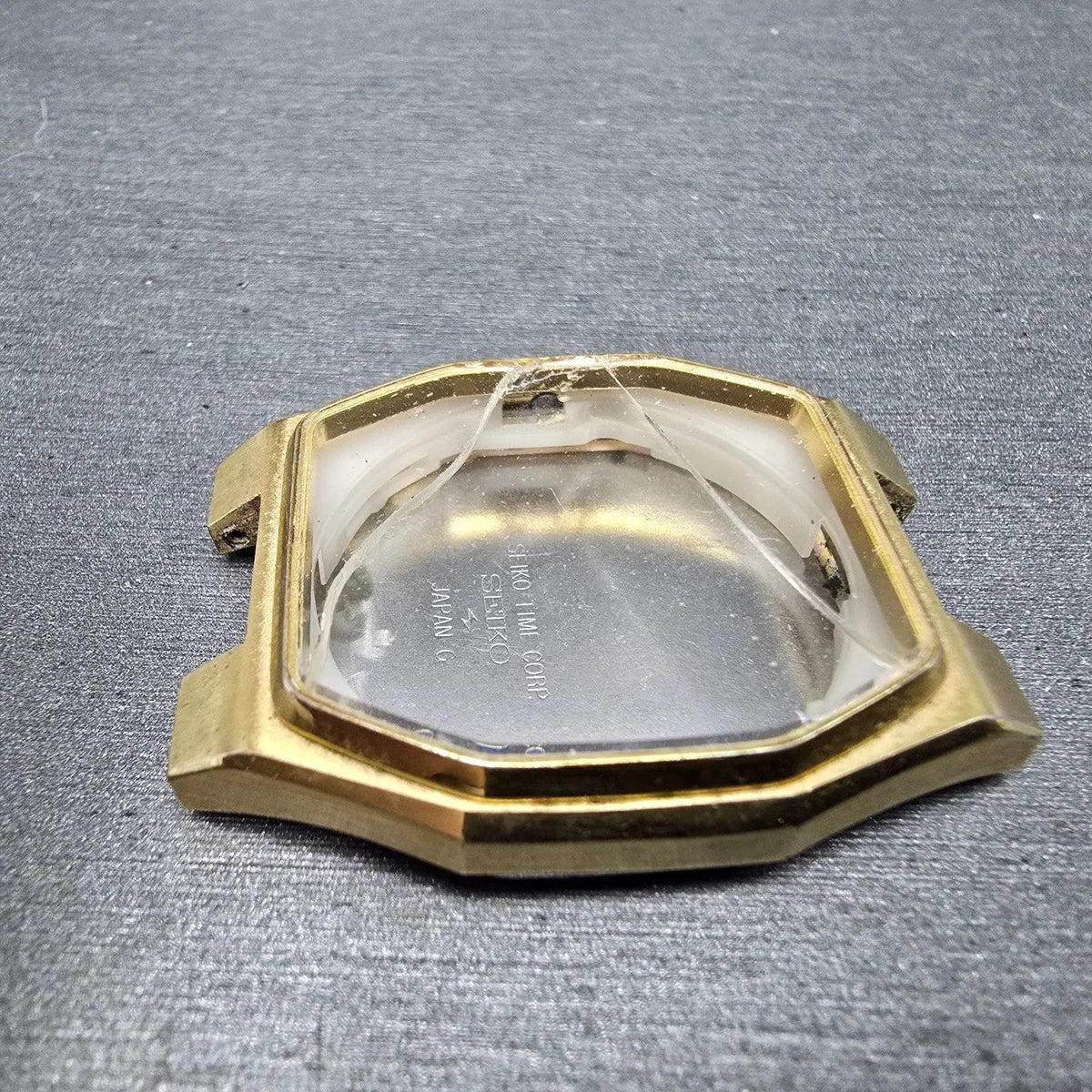 Seiko Watch Case Gold Tone Rectangle 7123-5239 31mm Vintage3