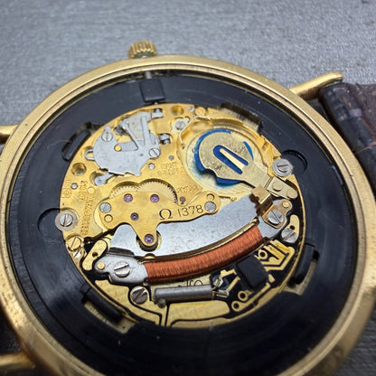 Omega De Ville Watch Men 32mm Gold Dial Gold Plated Cal1378 195.0075.2 PARTS13