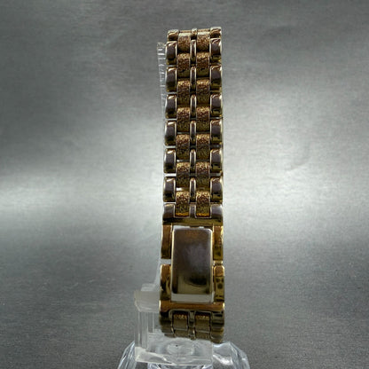 Seiko Tank Watch Women 13mm Champagne Dial Gold Tone 2E20-6210 New Battery7