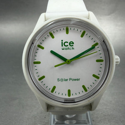 Ice Power Nature Solar Watch Men 41mm White Dial White Tone Round Works0