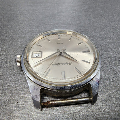 Citizen Rhythm Date Manual Watch Men 33mm Silver Dial Silver Tone Date Runs