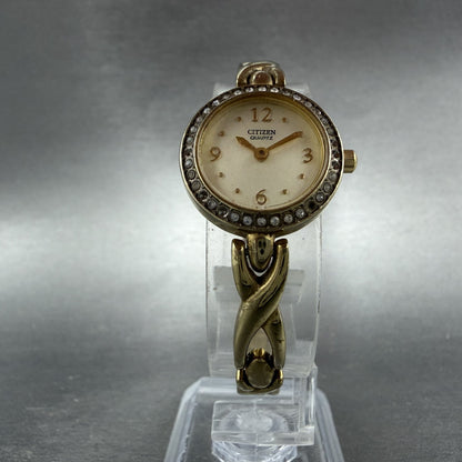 Citizen Watch Women 20mm Champagne dial Gold Tone Round 5920-S011493 New Battery5