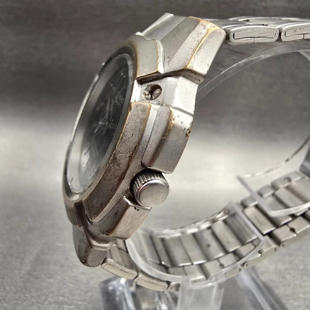 Casio MTP-3036 Watch Men 41mm Black Dial Silver Tone Date Round VTG New Battery2