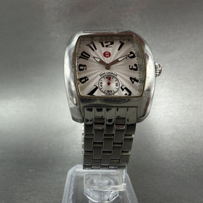 Michele Mini Urban Watch Women 29mm White Dial Silver Tone Small Seconds New Bat5