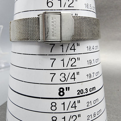 Skagen Watch Women 26mm White Dial Two Tone Round 3SGS Mesh Band New Battery10