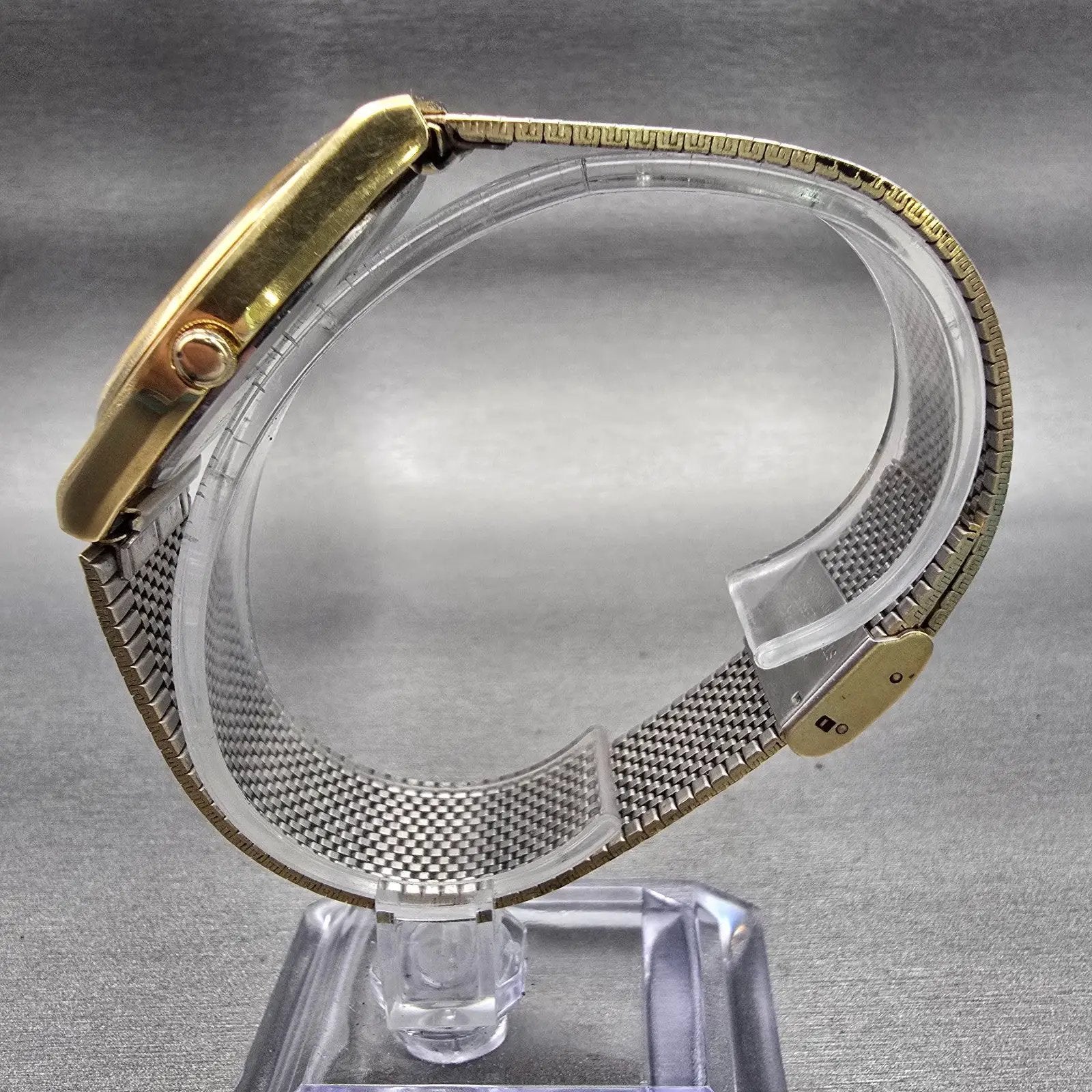 Seiko Watch Men 33mm Champagne Dial Gold Tone Daydate 5Y23-8119 New Battery VTG6