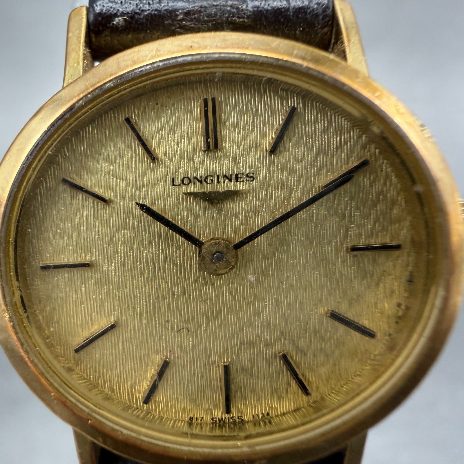 Longines Watch Women 22mm Gold Dial Gold Tone Oval Manual Wind 1134-817 PARTS2