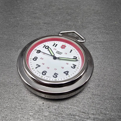 Victorinox Swiss Army Pocket Watch Men 48mm White Dial Silver Tone Round New Bat13