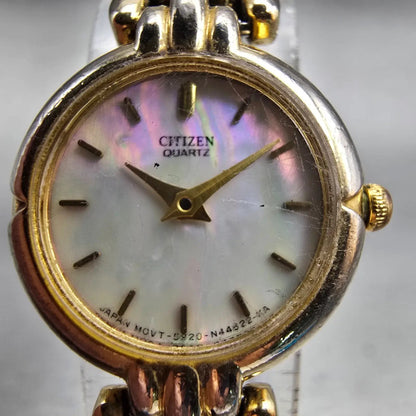 Citizen Watch Women 20mm MOP Dial Gold Tone Round 5920-S49577 New Battery VTG1