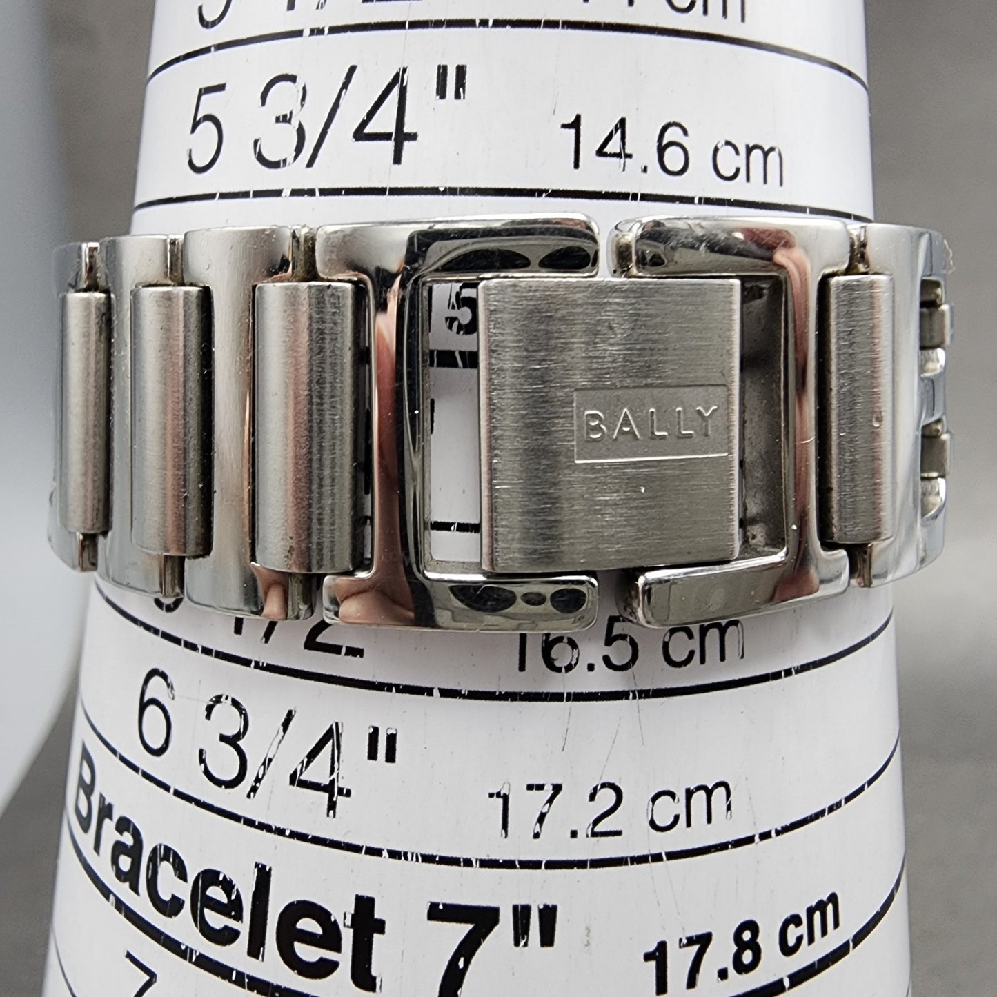 Bally Tank Watch Women 18mm White Dial Stainless Steel Rectangle New Battery10