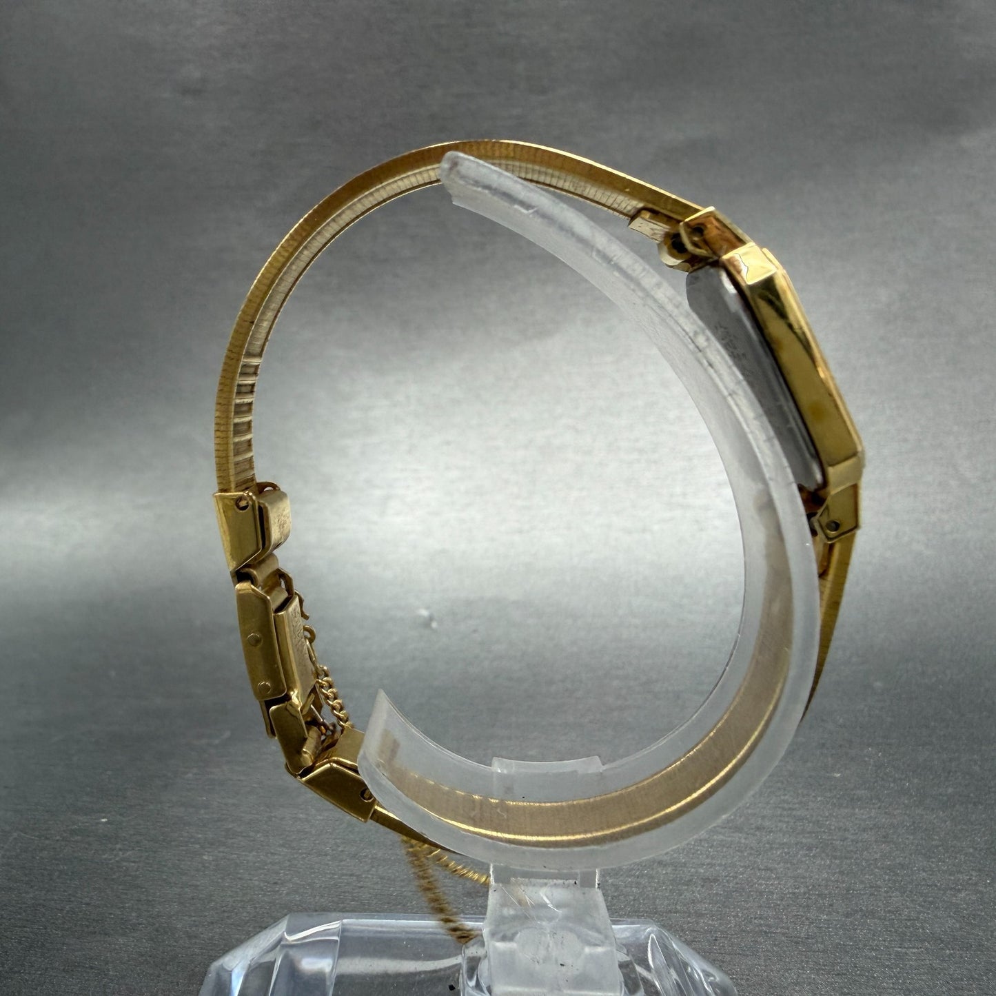 Seiko Tank Watch Women 17mm Champagne Dial Gold Tone 7320-5189 New Battery VTG8