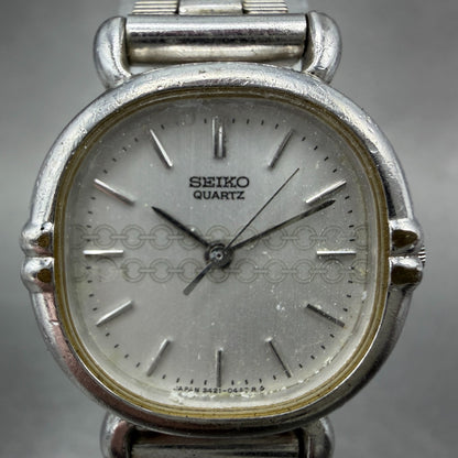 Seiko Watch Women 23mm Silver Dial Silver Tone Round 3421-5190 New Battery1