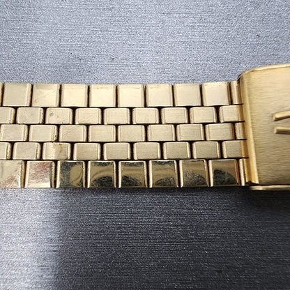 Bulova Accutron Watch Band 19mm Gold Tone Stainless Steel MISSING ONE END LINK3