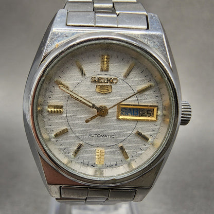 Seiko 5 Automatic Watch Women 26mm Silver Tone Daydate 42060460 PARTS2