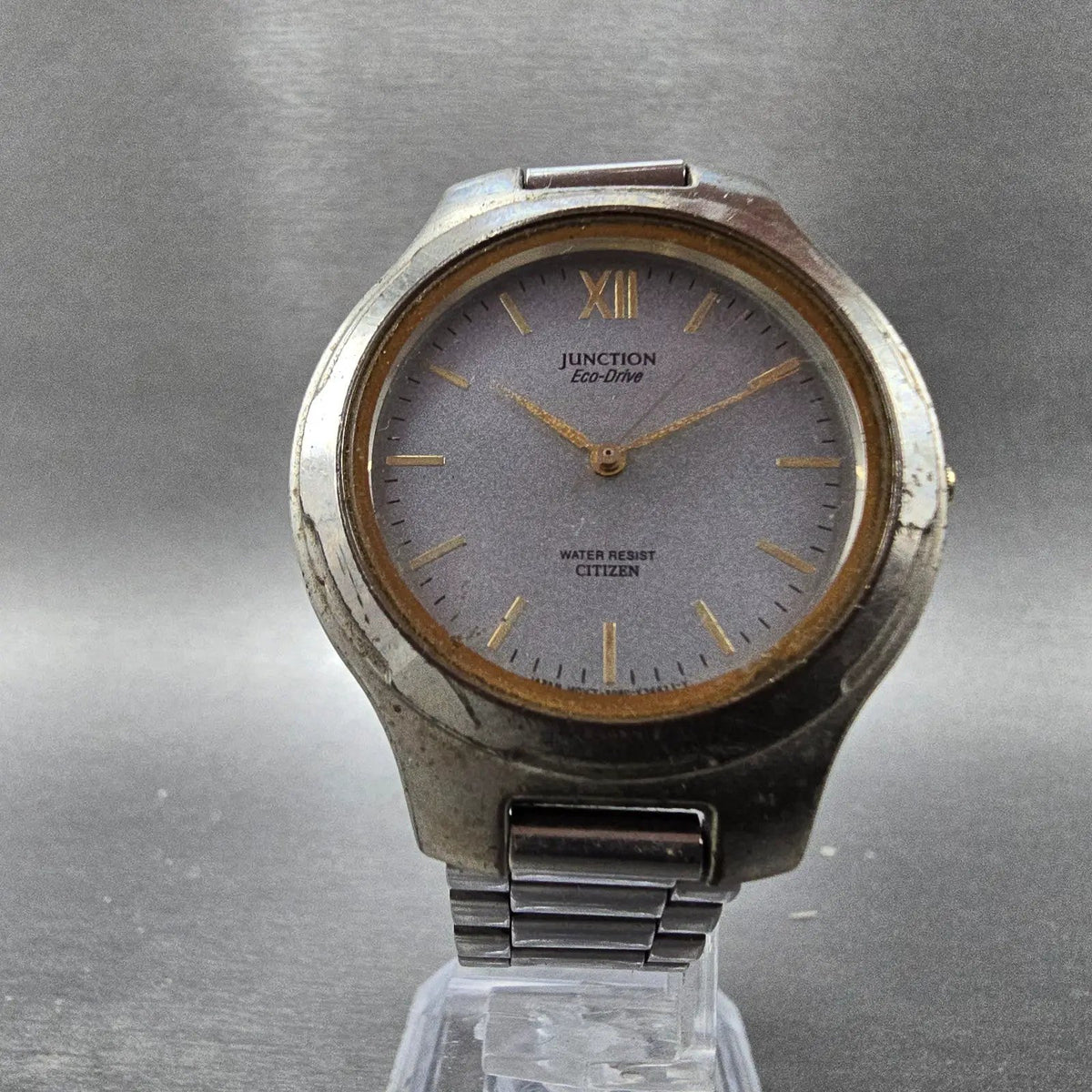 Citizen Junction Eco-Drive Watch Men 36mm Gray Dial Two Tone 5080-K10816 Runs JP5