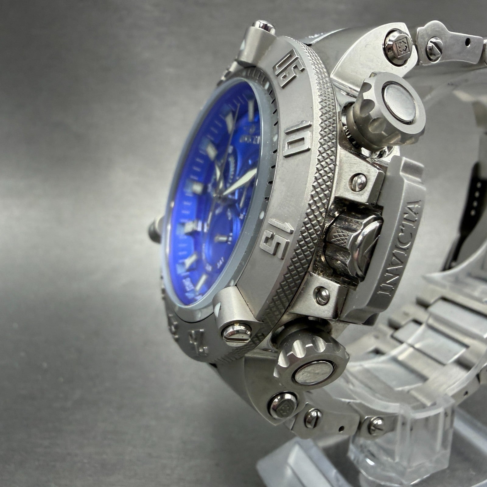 Invicta Subaqua Noma III Chrono Watch Men 50mm Blue Dial Steel Date 6684 NewBat2