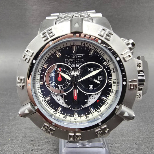 Invicta Sub Aqua Chronograph Watch Men 50mm MOP Dial Steel Daydate 4574 New Batt0