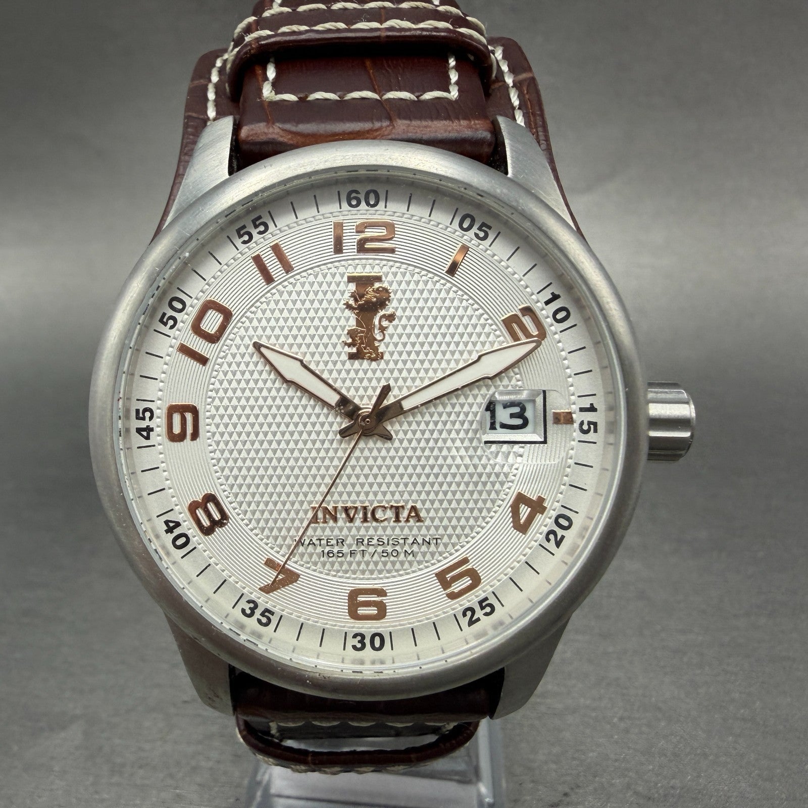 Invicta I Force Watch Men 44mm White Dial Steel Date Round 12552 New Battery0