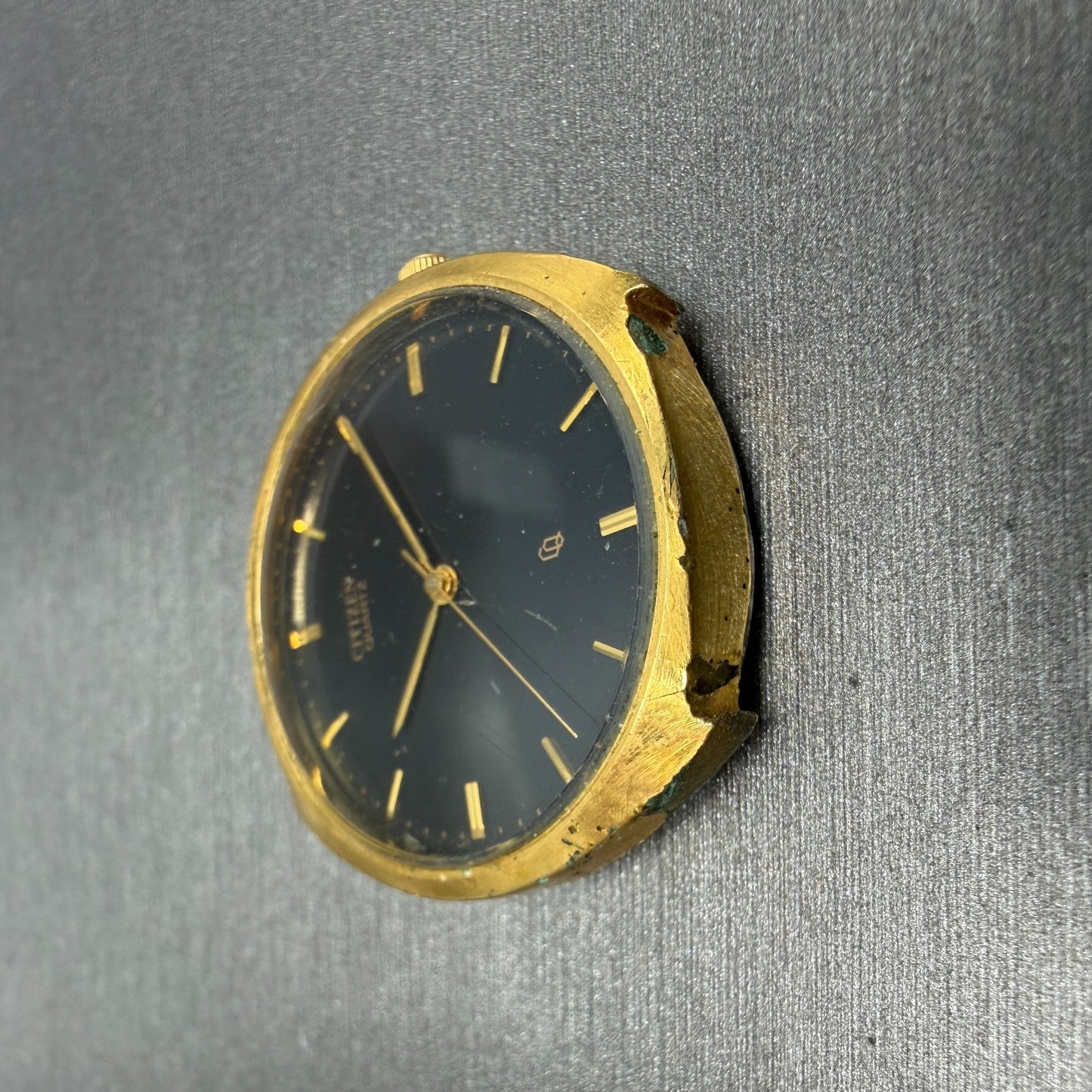 Citizen CQ Watch 32mm Black Dial Gold Tone Round PARTS!! 4031-S05448 New Battery6