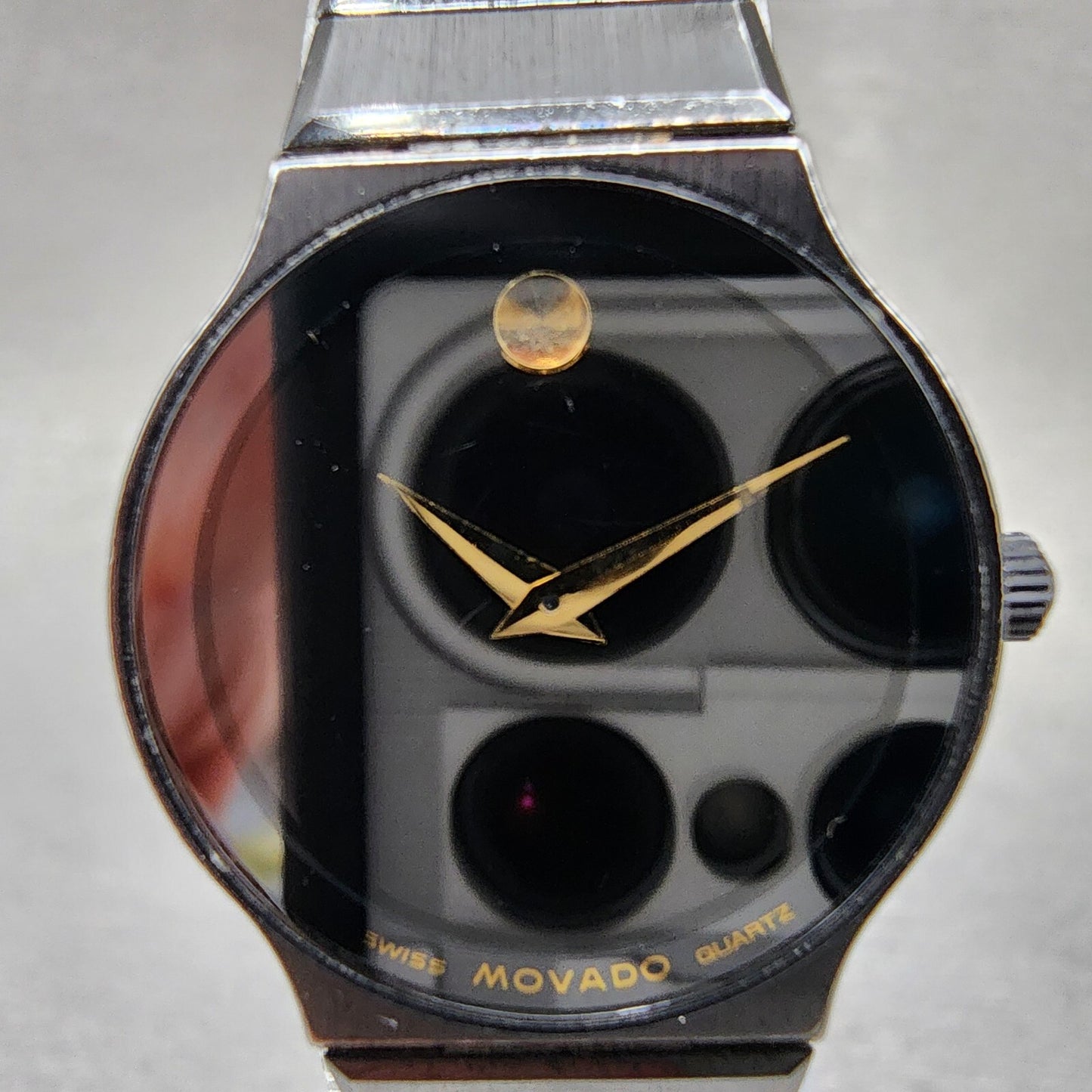 Movado Museum Watch Women 23mm Black Dial Black Tone Round 84 40 881 New BattA111